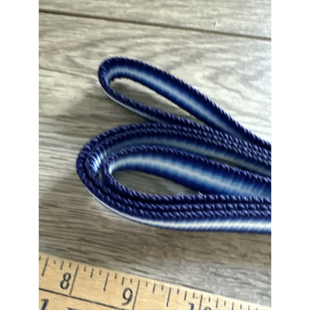 Blue Ombre Nylon Dog Leash 4ft Braided Gradient‎ Navy White Silver Swivel Hook